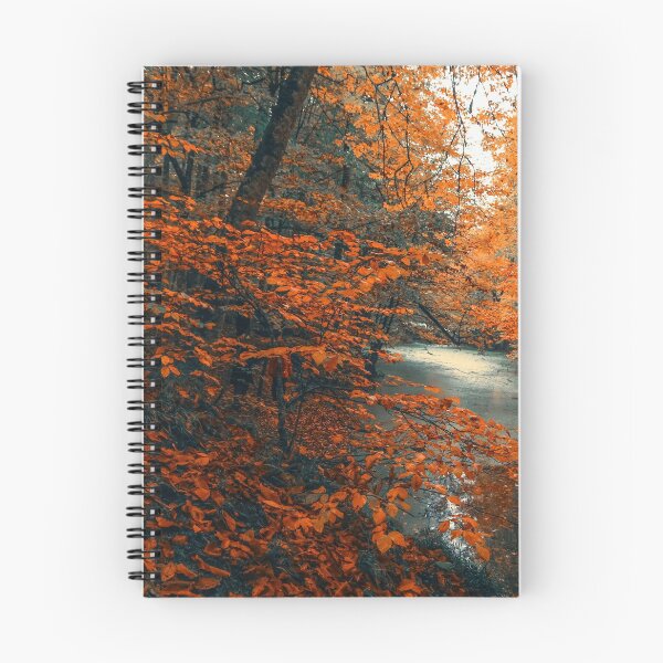 Item preview, RIVER BETWEEN RED ORANGE AUTUMN TREES designed and sold by Eston Kamau.