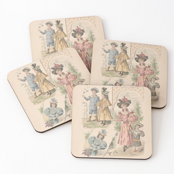 Item preview, Victorian Children Poster from a 1895 Paris French Fashion Plate designed and sold by Vintage-TM.