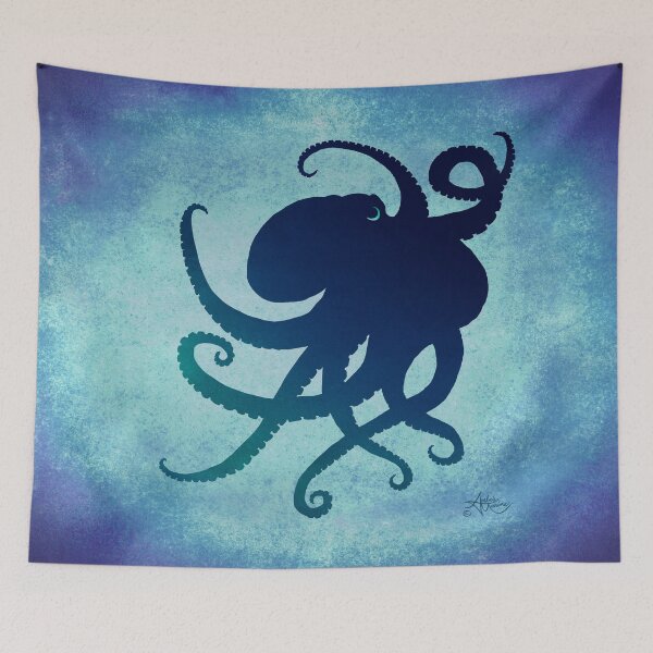 Item preview, "Indigo Mastermind" by Amber Marine ~ Octopus art, © 2016 designed and sold by Amber Marine ~ Wildlife Artist ~ © 2004-2021.