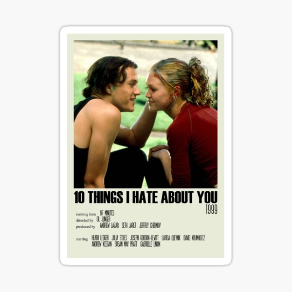 10 Things I Hate About You Alternative Poster Art Movie Large (1) Sticker