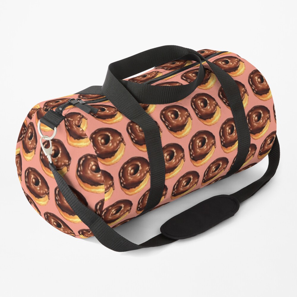 Chocolate Donut Pattern - Pink Duffle Bag