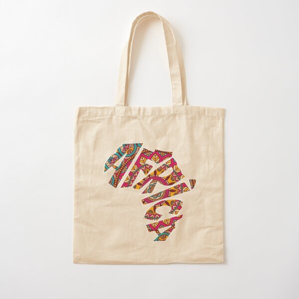 Africa Mandala Lettering Cotton Tote Bag