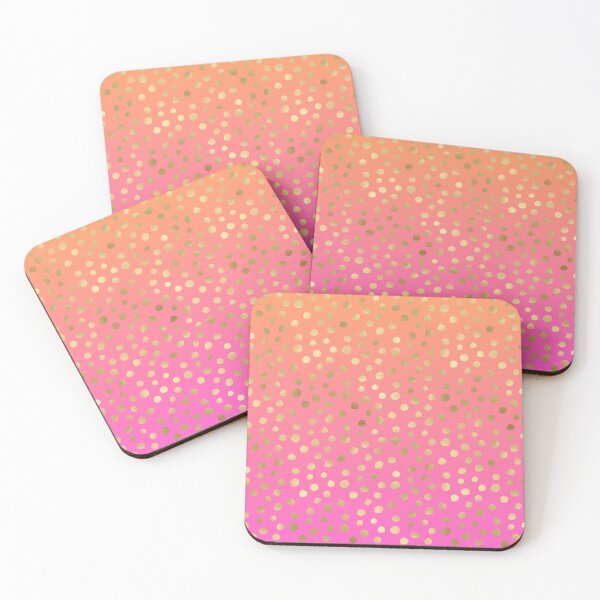 Item preview, Pink and Orange Ombre with Gold Polka Dots designed and sold by sunshine64.