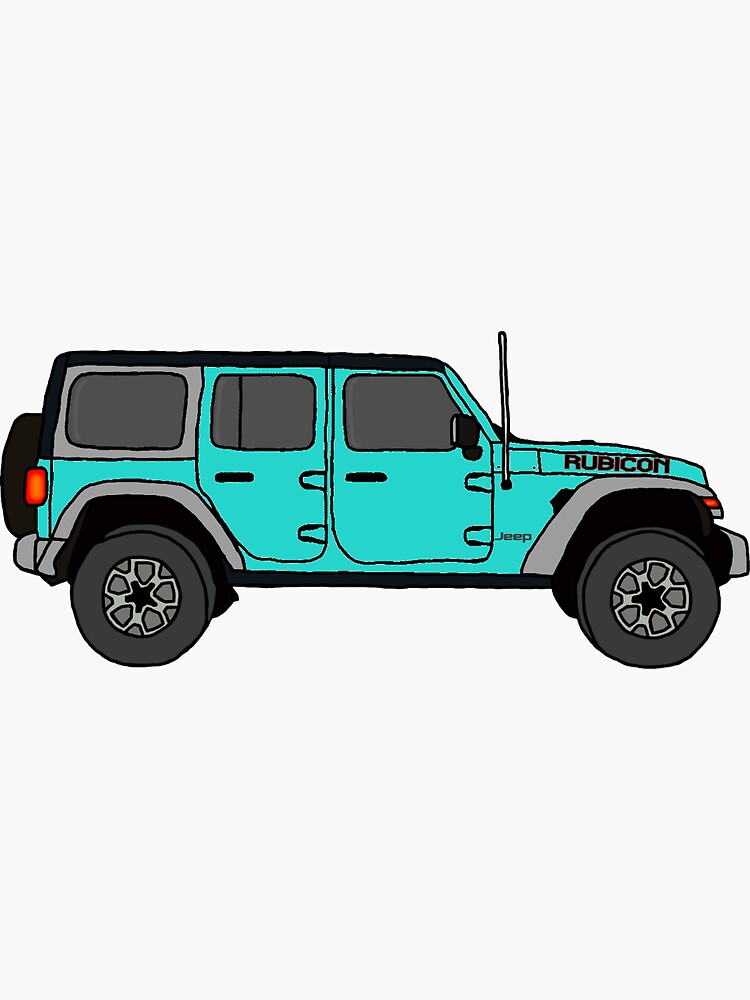 "Bright Blue Jeep Wrangler" Sticker for Sale by rmcmahon37 Redbubble