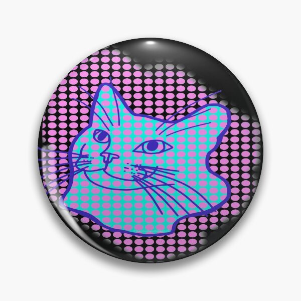 Item preview, Blue Cat Pink Polka Dots designed and sold by wildjellybeans.