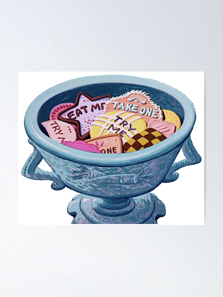 Alice In Wonderland Eat Me Cookies Poster By Demid23 Redbubble
