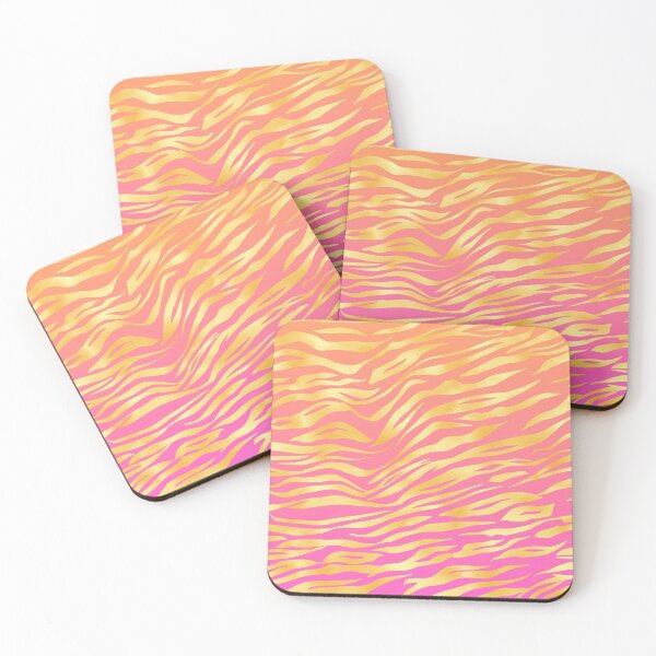 Item preview, Orange and Pink Ombre with Gold Animal Stripes designed and sold by sunshine64.