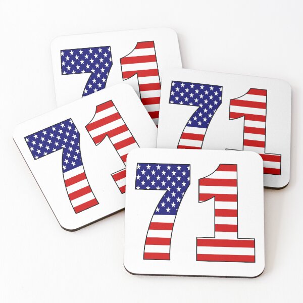 Item preview, Number 71 with USA flag on the background designed and sold by AllShirts21.