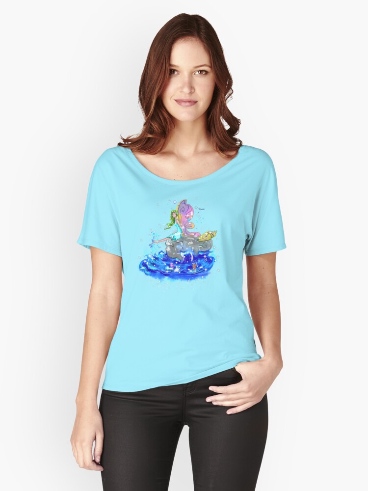 Thumbnail 1 of 3, Relaxed Fit T-Shirt, Blue Sea Mist The Seaside Fairy™ designed and sold by TeelieTurner.
