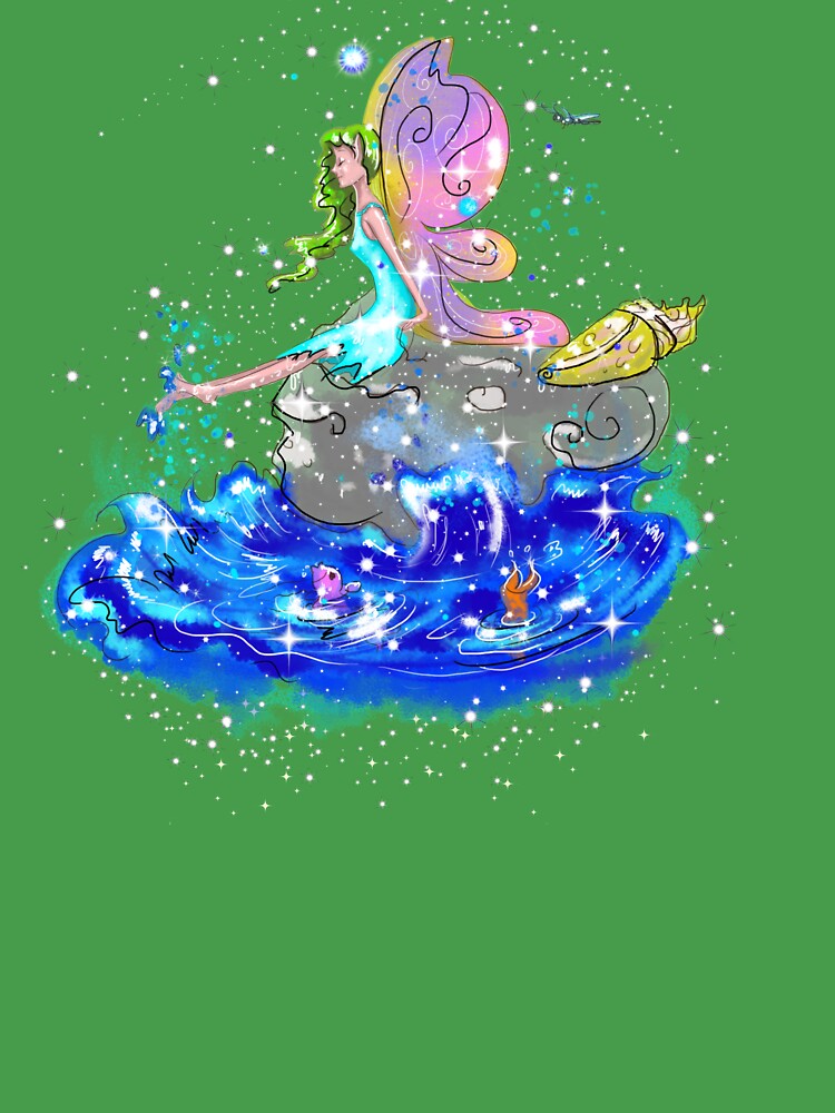 Thumbnail 2 of 2, Kids T-Shirt, Blue Sea Mist The Seaside Fairy™ designed and sold by TeelieTurner.