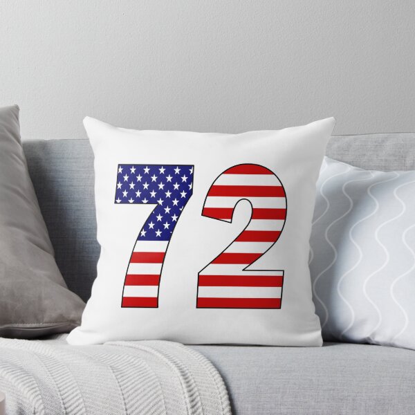 Item preview, Number 72 with USA flag on the background designed and sold by AllShirts21.