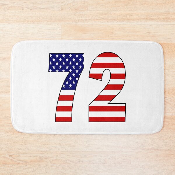 Item preview, Number 72 with USA flag on the background designed and sold by AllShirts21.