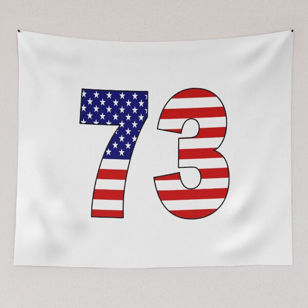 Item preview, Number 73 with USA flag on the background designed and sold by AllShirts21.