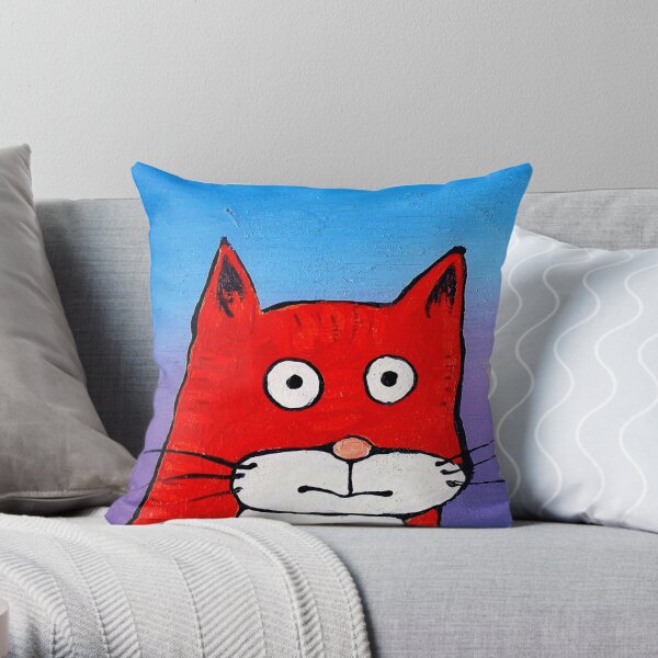 SURPRISE CAT! Throw Pillow