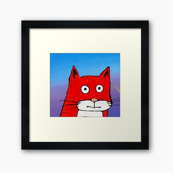 SURPRISE CAT! Framed Art Print