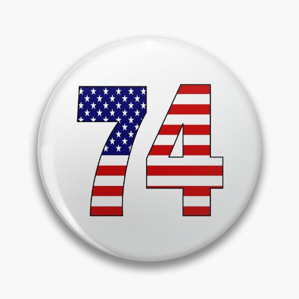 Item preview, Number 74 with USA flag on the background designed and sold by AllShirts21.