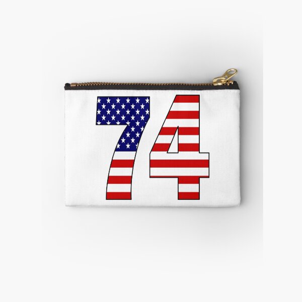 Item preview, Number 74 with USA flag on the background designed and sold by AllShirts21.