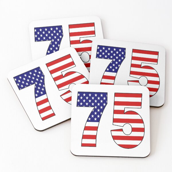 Item preview, Number 75 with USA flag on the background designed and sold by AllShirts21.