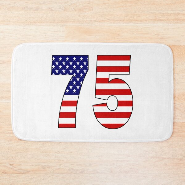 Item preview, Number 75 with USA flag on the background designed and sold by AllShirts21.