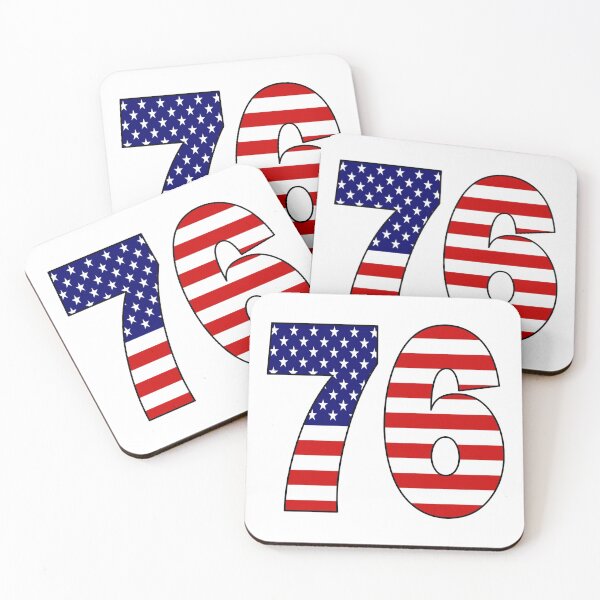 Item preview, Number 76 with USA flag on the background designed and sold by AllShirts21.