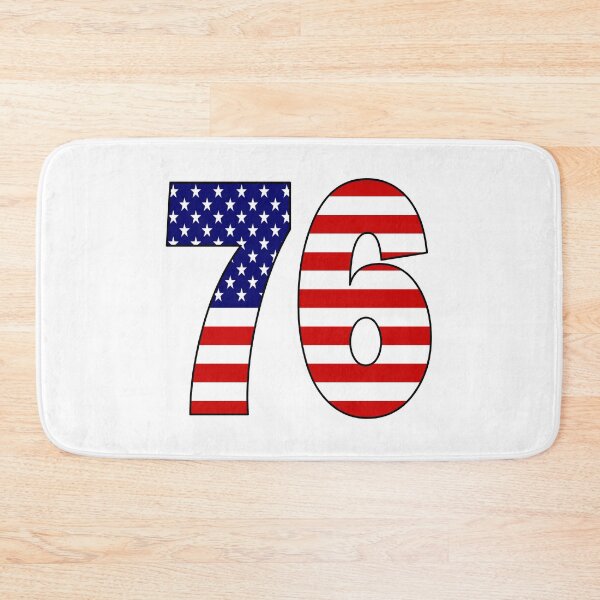 Item preview, Number 76 with USA flag on the background designed and sold by AllShirts21.