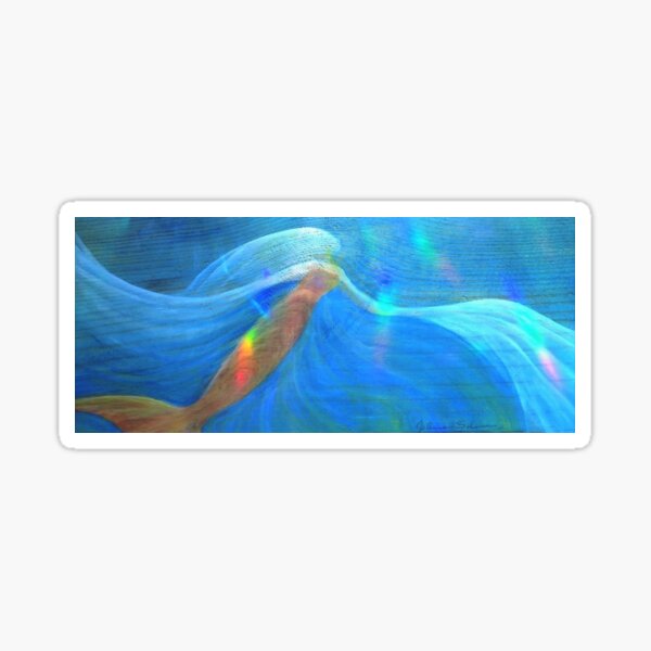 Golden Mermaid with Rainbows Sticker