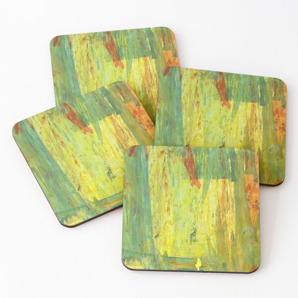 Item preview, Aesthetic yellow turquoise paint scrape designed and sold by kina lakhani.