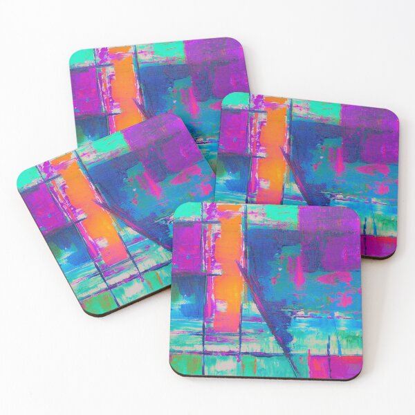 Item preview, Abstract Neon Sunset Painting designed and sold by jupitermoons.