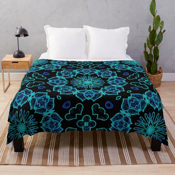 Item preview, Hearts Galore Reflecting Kaleidoscope Glowing Teal designed and sold by Dawne's Designs.