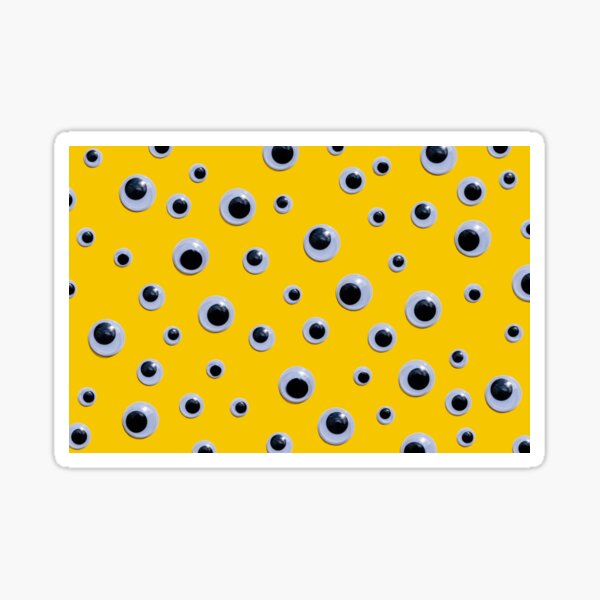 Eyes on yellow background Sticker