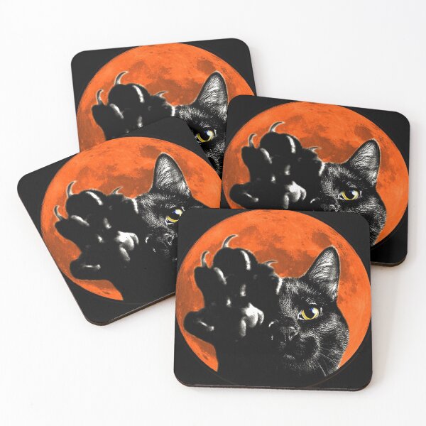 Item preview, Black Cat Harvest Moon  designed and sold by YouAreHereArt.