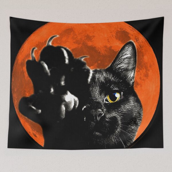 Item preview, Black Cat Harvest Moon  designed and sold by YouAreHereArt.