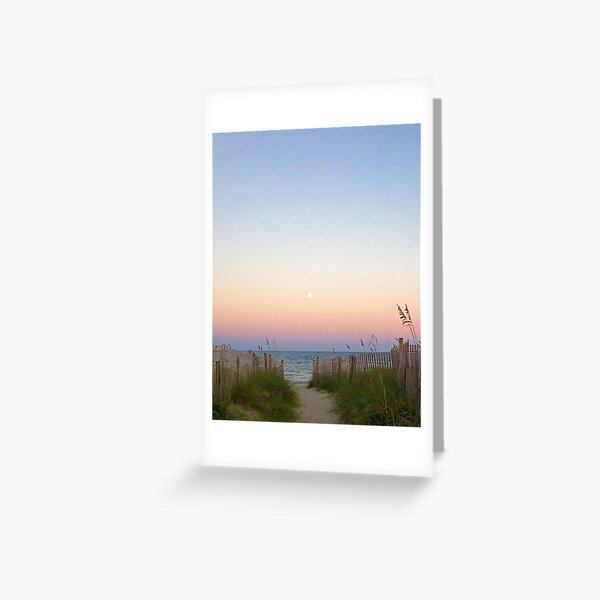Sunset Moonrise at the Beach Greeting Card