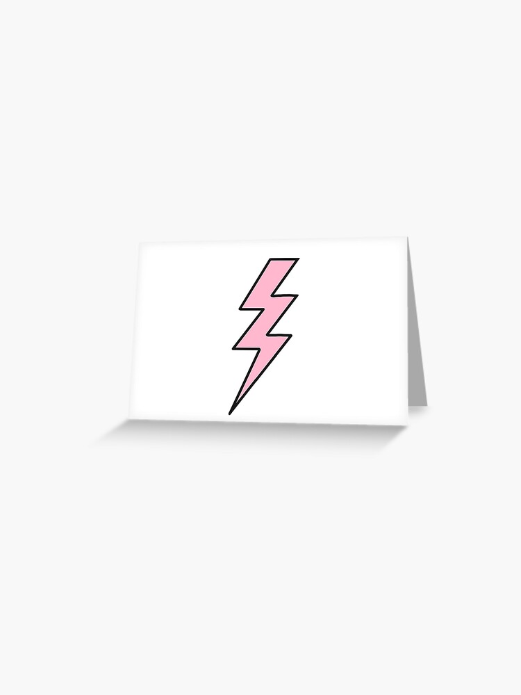 Pink Lightning Bolt Design Greeting Card By Kyraderato Redbubble