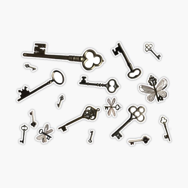 Skeleton Keys Grey and White Palette - Skeleton Key - Sticker