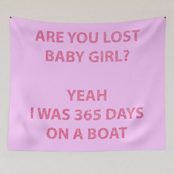 Item preview, 365 Days lost on a boat glitter pink designed and sold by oxoxoxo.