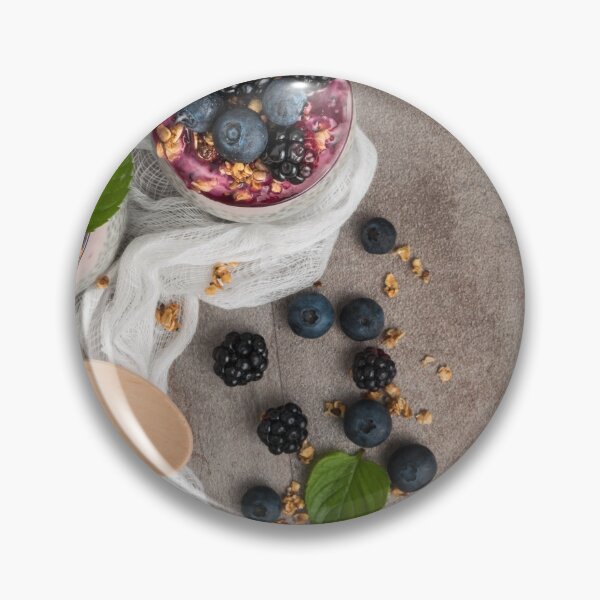 Item preview, Chia pudding parfait with blackberries and blueberry smoothie and granola designed and sold by AnaMOMarques.