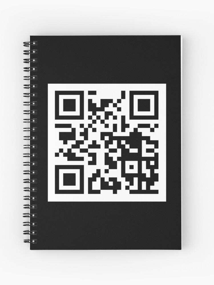 Rick Roll QR Code Troll | Spiral Notebook