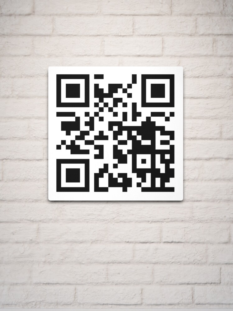 Rick Roll QR Code Prank Metal Print by Ally Says Hi - Pixels