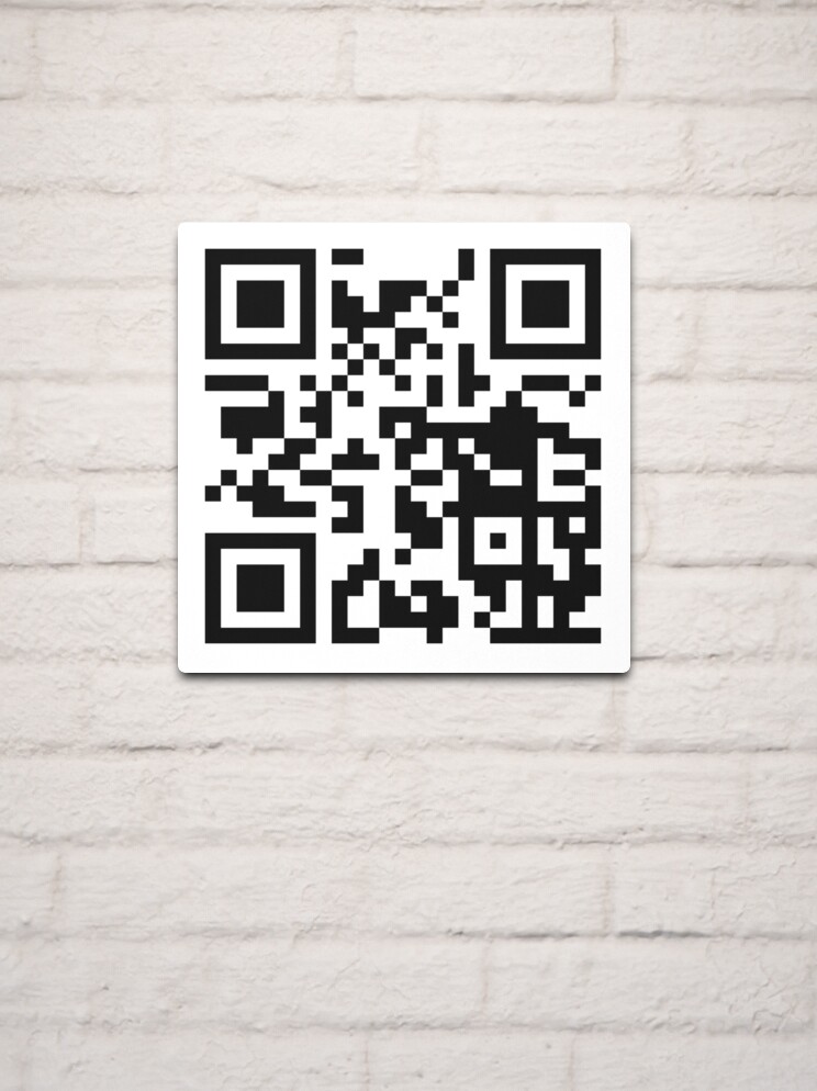 Rick Roll QR Code Prank Metal Print by Ally Says Hi - Pixels