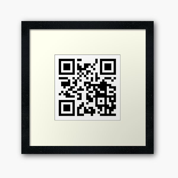 Rick Roll QR Code Large | Framed Art Print