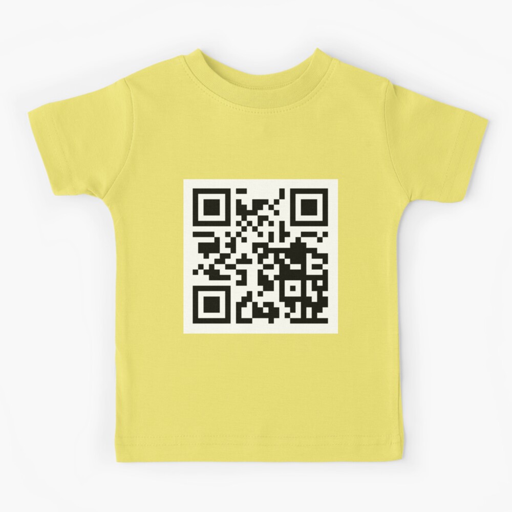 Funny 'Rick Roll QR' Code Scan Prank Meme Design Kids T-Shirt