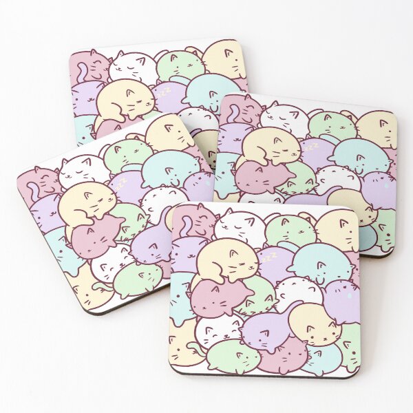 Item preview, Stack of Cats Pattern | Cute Pastel designed and sold by waytoocozy.