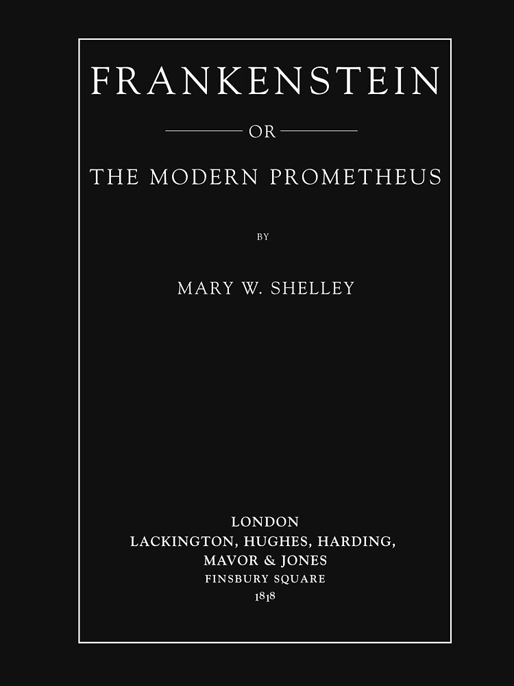 Frankenstein Title Page Tees Literary Book Shirt Frankenstein Title Page Tees Literary Book Shirt