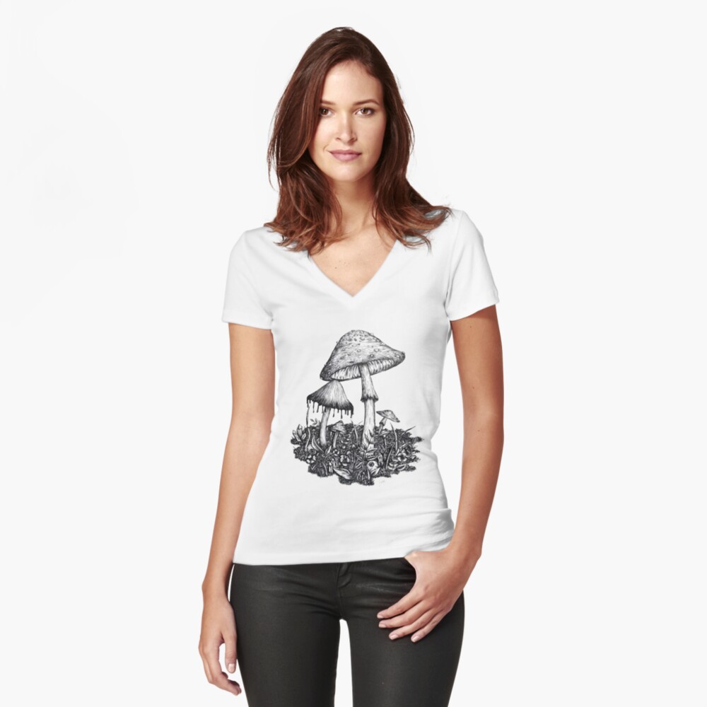 Item preview, Fitted V-Neck T-Shirt designed and sold by lozzanova.