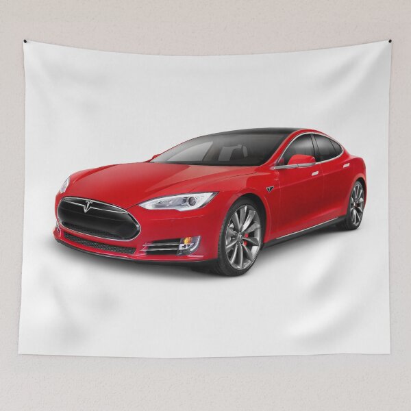 Item preview, Tesla Model S red luxury electric car photo print designed and sold by MaximImages .com Exquisite Arts.