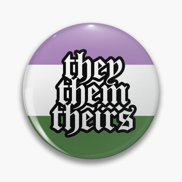 Item preview, Goth Text Pronouns - They/Them - Genderqueer Pride Flag designed and sold by glittergoreart.