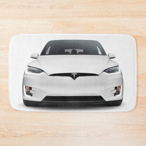 Item preview, White 2017 Tesla Model X luxury SUV electric car front isolated art photo print designed and sold by MaximImages .com Exquisite Arts.