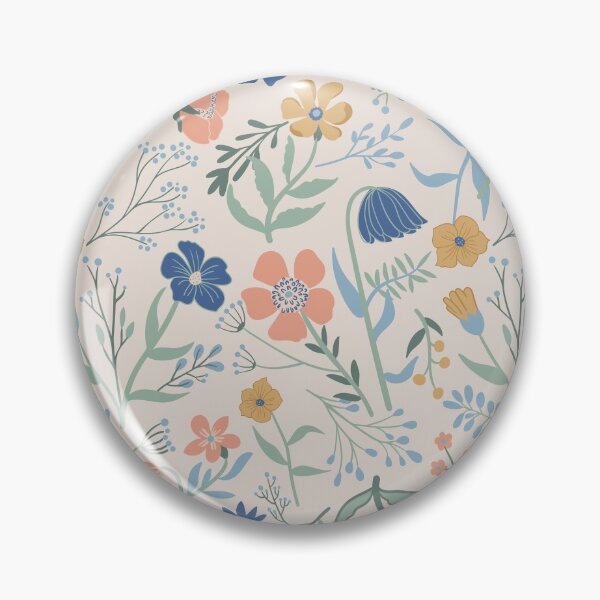Item preview, Pastel Blue & Pink Botanical Garden Floral Print designed and sold by StudioPosies.