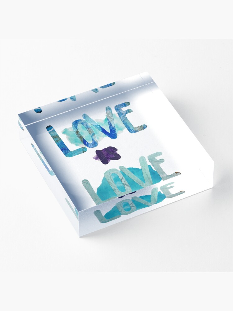 Alternate view of Love Is Love (Blue Design) Acrylic Block